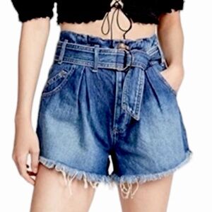 Free People See You Sometime Cut Offs in Indigo Blue